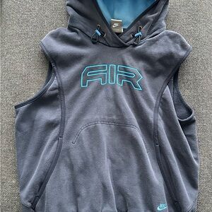 Nike Sleeveless Hoodie in Gray and Blue